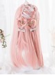 Hime Cut Pink Long Straight Hair Lolita Wigs