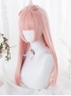 Hime Cut Pink Long Straight Hair Lolita Wigs