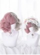 Pink And Gray Left And Right Gradient Short Curly Hair Lolita Wigs