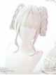 Dual Horsetail Moonlight-stone White Mixing Color Classic Lolita Wigs