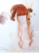 Orange Air-bangs Long Curly Hair Classic Lolita Wigs