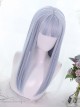 Light Blue Mixing Color Long Straight Hair Classic Lolita Wigs