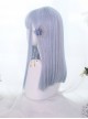 Light Blue Mixing Color Long Straight Hair Classic Lolita Wigs