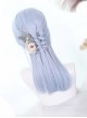 Light Blue Mixing Color Long Straight Hair Classic Lolita Wigs