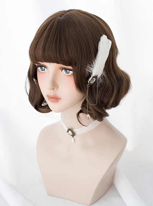 Brown Cute Short Curly Hair Classic Lolita Wigs