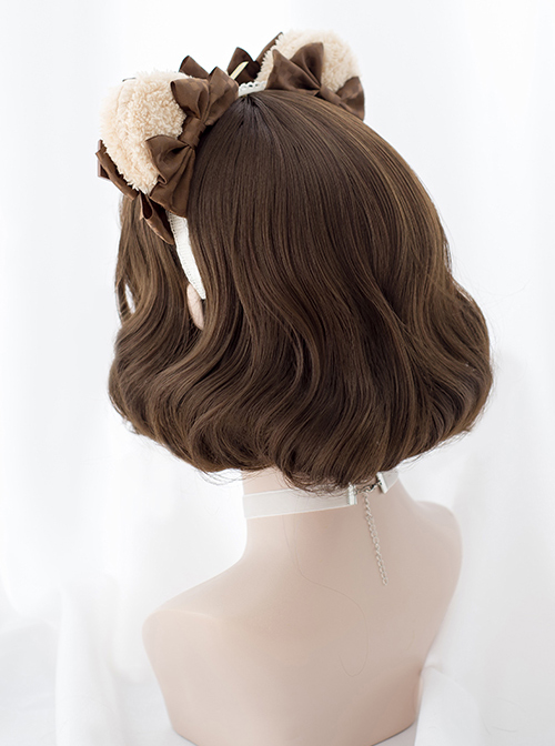 Brown Cute Short Curly Hair Classic Lolita Wigs