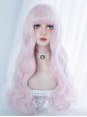 Cute Air-bangs Pink Long Curly Hair Lolita Wigs