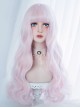 Cute Air-bangs Pink Long Curly Hair Lolita Wigs