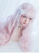 Cute Air-bangs Pink Long Curly Hair Lolita Wigs