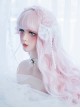 Cute Air-bangs Pink Long Curly Hair Lolita Wigs