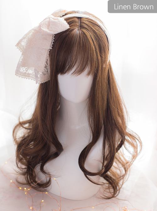 Brown Or Black Medium Length Curly Hair Lolita Wigs