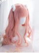 Flamingo Series Air bangs Medium Long Curly Hair Pink Lolita Wigs