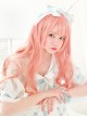 Flamingo Series Air bangs Medium Long Curly Hair Pink Lolita Wigs