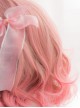 Pink Gradient Short Curly Hair Air bangs Sweet Lolita Wigs