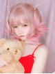 Pink Gradient Short Curly Hair Air bangs Sweet Lolita Wigs