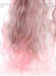 Air bangs Long Curly Hair Sweet Lolita Pink Gradient Wigs