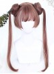 Brown Dual Horsetail Hime Cut Cute Lolita Wig