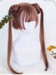 Brown Dual Horsetail Hime Cut Cute Lolita Wig