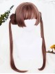 Brown Dual Horsetail Hime Cut Cute Lolita Wig