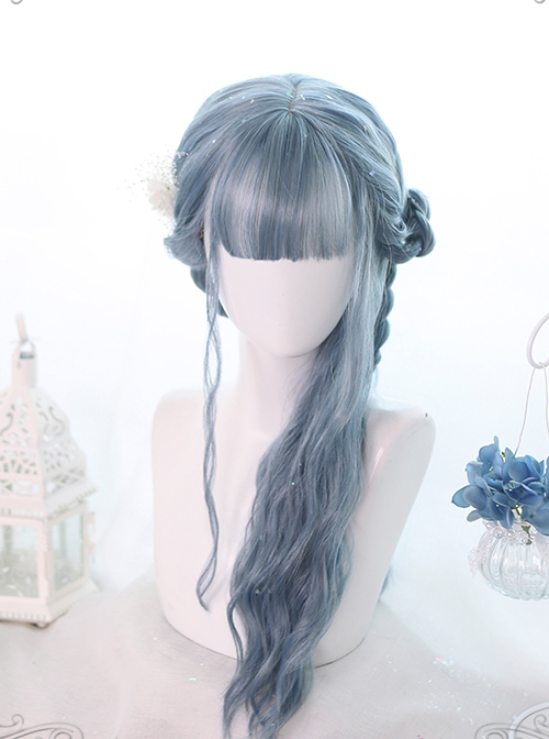 Mermaid's Tears Series Long Curly Hair Lolita Blue Wigs