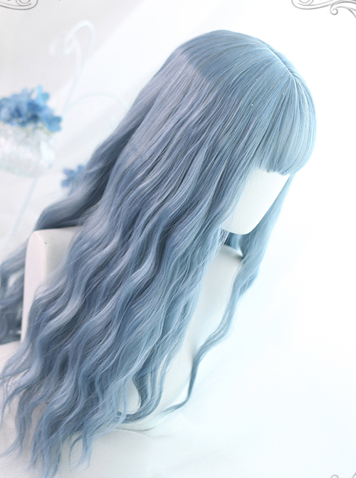 Mermaid's Tears Series Long Curly Hair Lolita Blue Wigs
