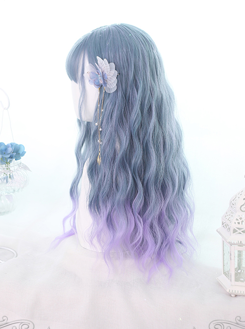 Mermaid's Tears Series Long Curly Hair Lolita Blue-purple Gradient Wigs