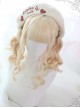 Air bangs Golden Medium Long Curly Hair Classic Lolita Wigs