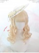 Air bangs Golden Medium Long Curly Hair Classic Lolita Wigs