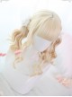 Air bangs Golden Medium Long Curly Hair Classic Lolita Wigs