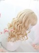 Air bangs Golden Medium Long Curly Hair Classic Lolita Wigs