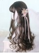 Air bangs Black-brown Long Curly Hair Classic Lolita Wigs