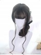 Air bangs Black-brown Long Curly Hair Classic Lolita Wigs