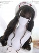 Air bangs Black-brown Long Curly Hair Classic Lolita Wigs