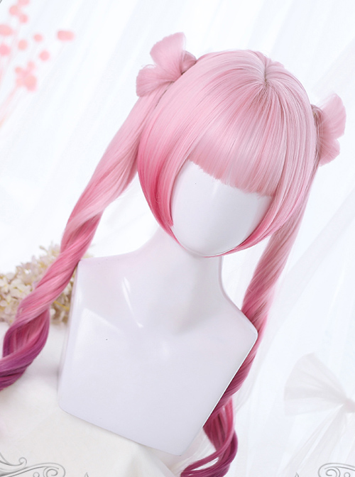 Small Butterfly Series Lolita Dual Horsetail Pink Gradient Wigs