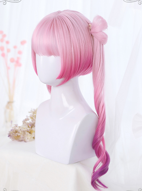 Small Butterfly Series Lolita Dual Horsetail Pink Gradient Wigs