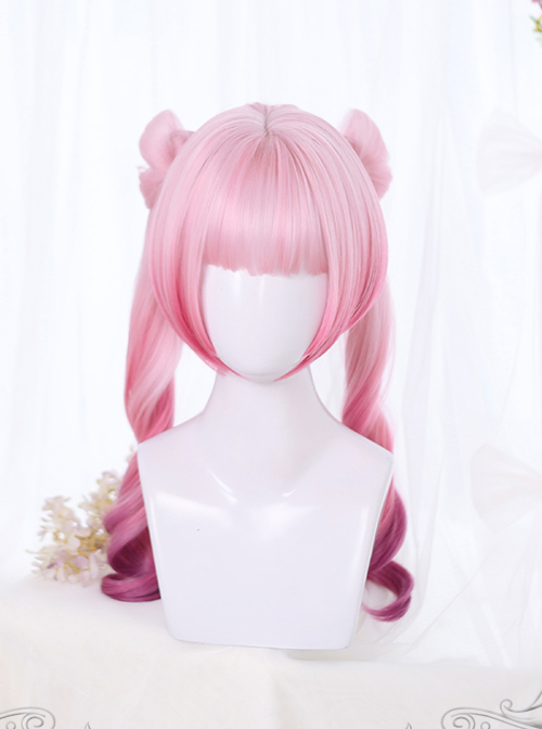 Small Butterfly Series Lolita Dual Horsetail Pink Gradient Wigs