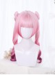 Small Butterfly Series Lolita Dual Horsetail Pink Gradient Wigs