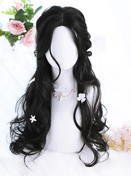 Natural Black Daily Long Curly Hair Lolita Wigs