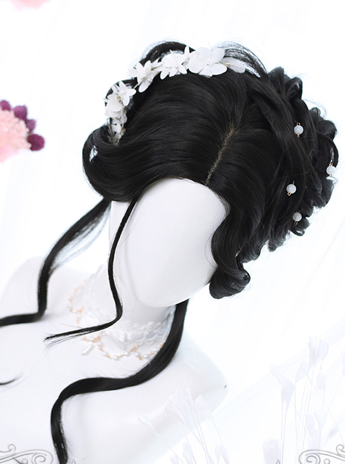 Natural Black Daily Long Curly Hair Lolita Wigs