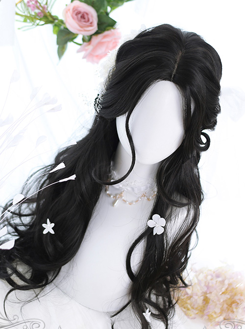 Natural Black Daily Long Curly Hair Lolita Wigs