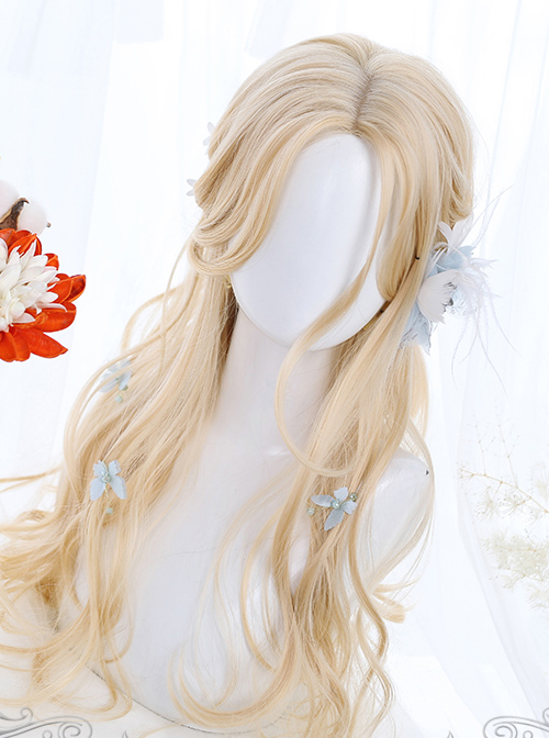 Light Golden Daily Long Curly Hair Lolita Wigs