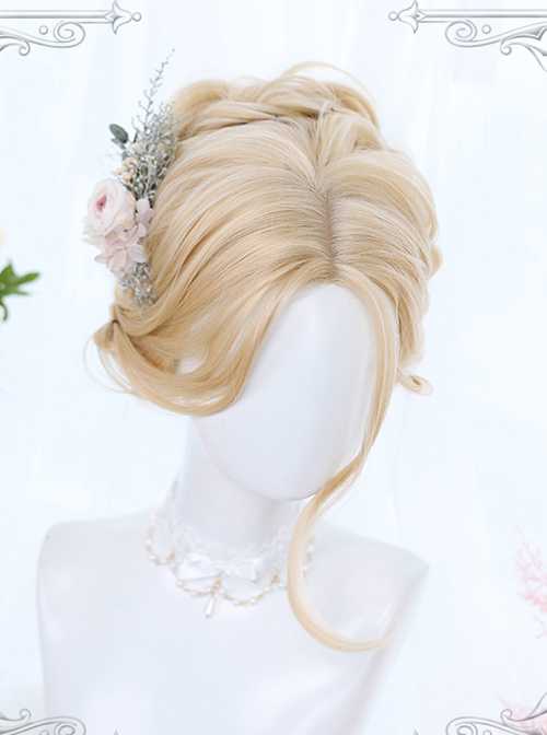 Light Golden Daily Long Curly Hair Lolita Wigs