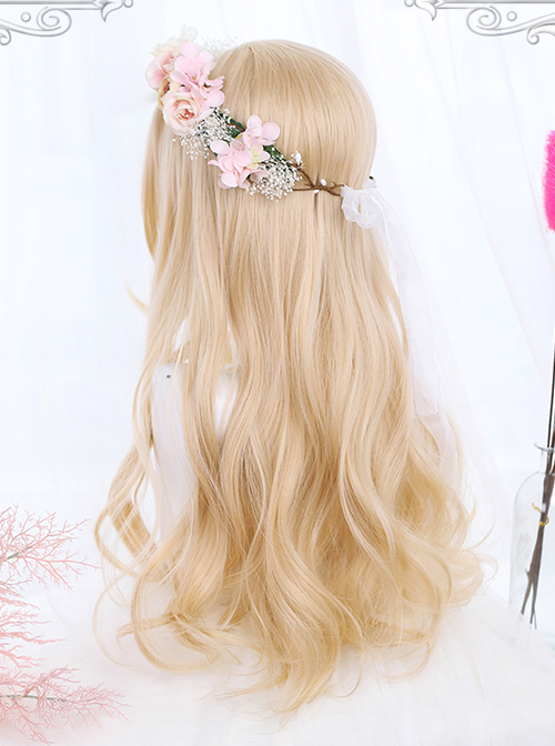 Light Golden Daily Long Curly Hair Lolita Wigs