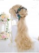 Personality bangs Golden Long Curly Hair Lolita Wigs