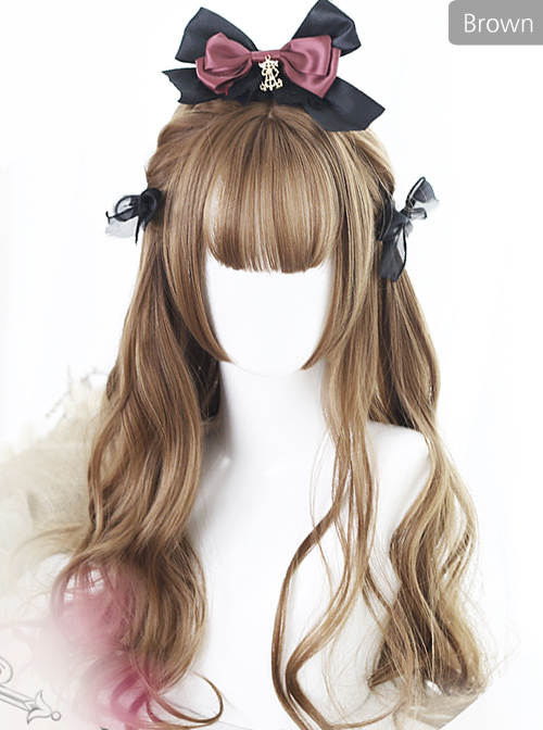 Air bangs Hime Cut Long Curly Hair Lolita Wigs