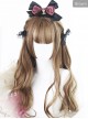 Air bangs Hime Cut Long Curly Hair Lolita Wigs