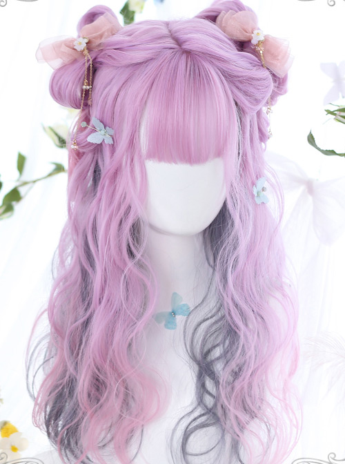 Purple Layered Gradient Middle Long Curly Hair Lolita Wig