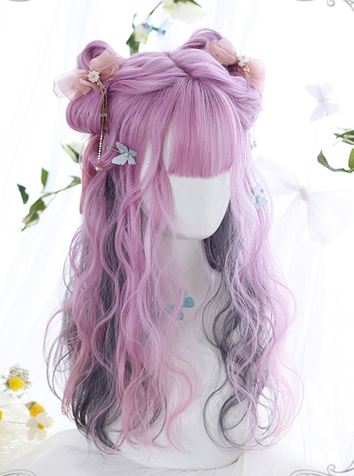 Purple Layered Gradient Middle Long Curly Hair Lolita Wig
