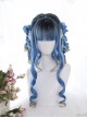 Blue Ancient Rome Series Rome Curly Hair-tail Gradient Lolita Wigs