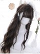 Air bangs Dark Tea Water Ripple Long Curly Hair Classic Lolita Wigs